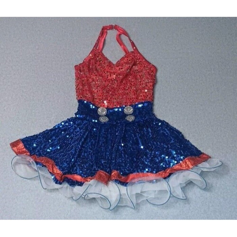 Weissman 9723 Showtime Americano Red White Blue Sequin Dance Costume SA Jazz Tap